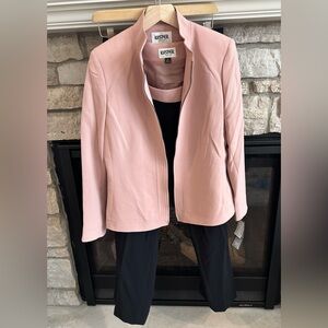✨NWT✨The Kasper Petite 3-piece garment wide-leg Pink Black Sophisticated Modern